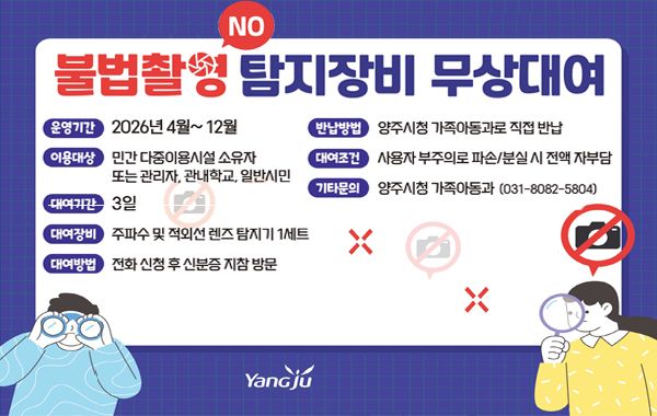 불법촬영 탐지장비 무상대여