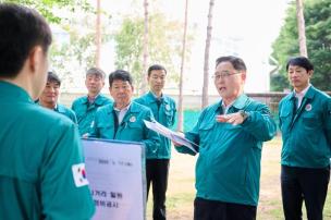 호우피해 발생지역 현장 간부회의 사진