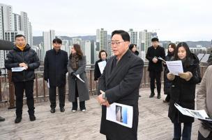 덕계 도시숲 현장 간부회의 사진